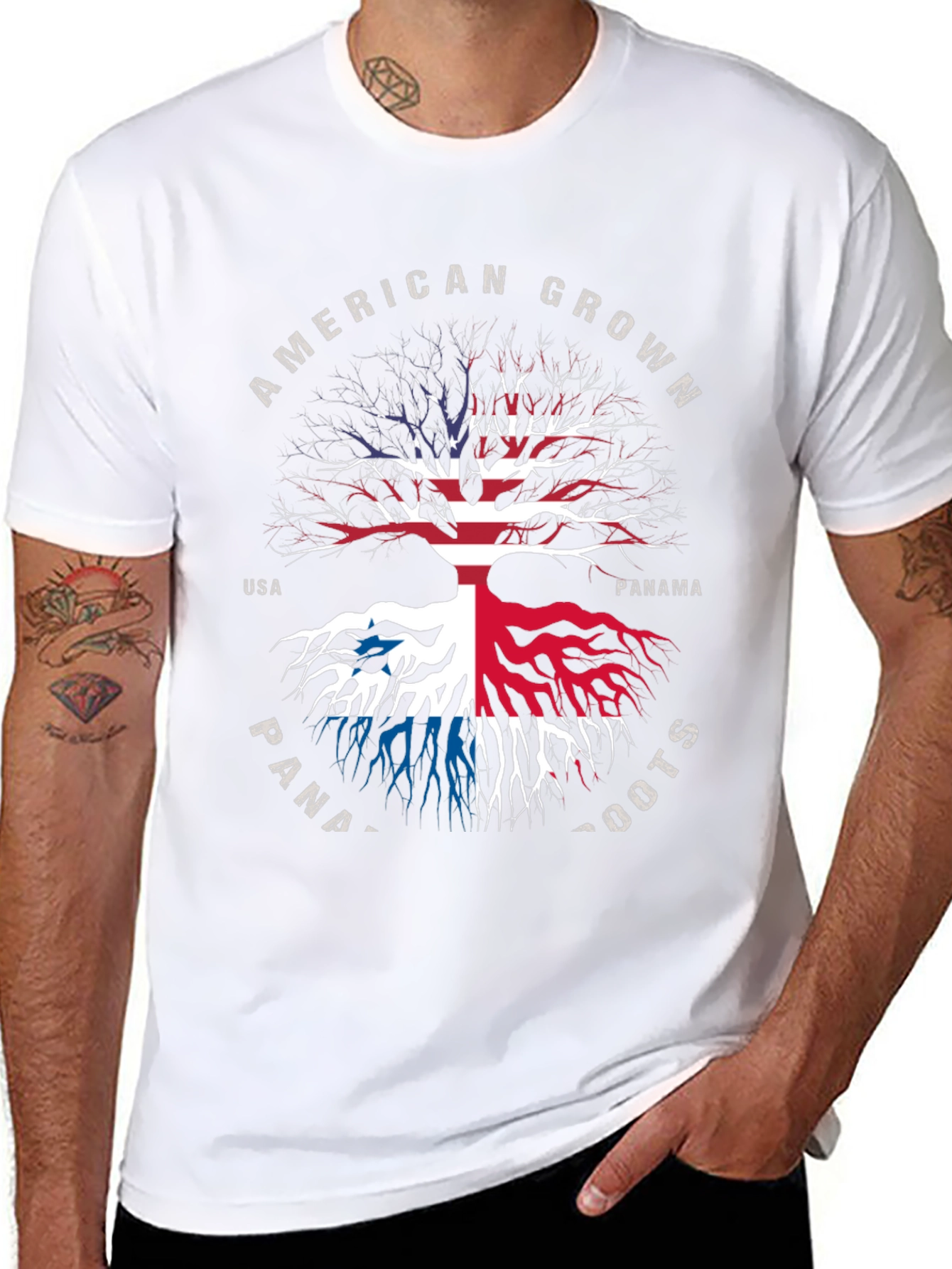 American Grown Panama Roots Black Graphic T-Shirt