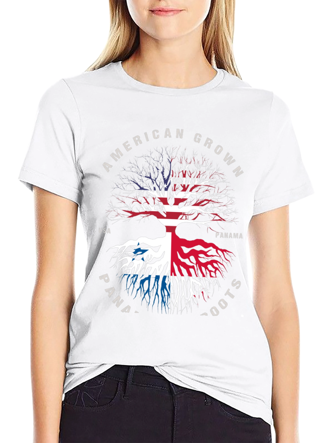American Grown Panama Roots Black Graphic T-Shirt
