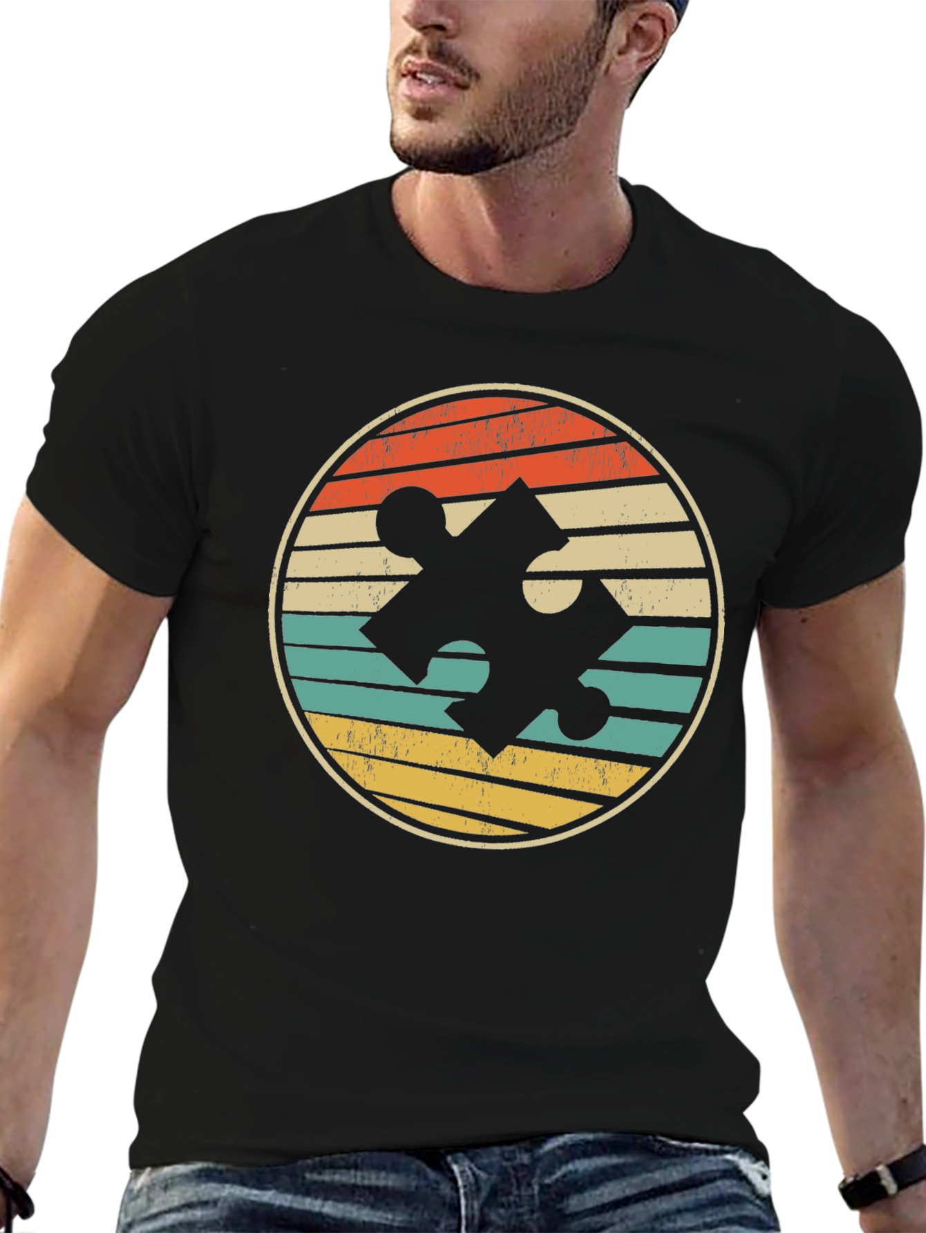 Autism Awareness Retro Puzzle T-Shirt