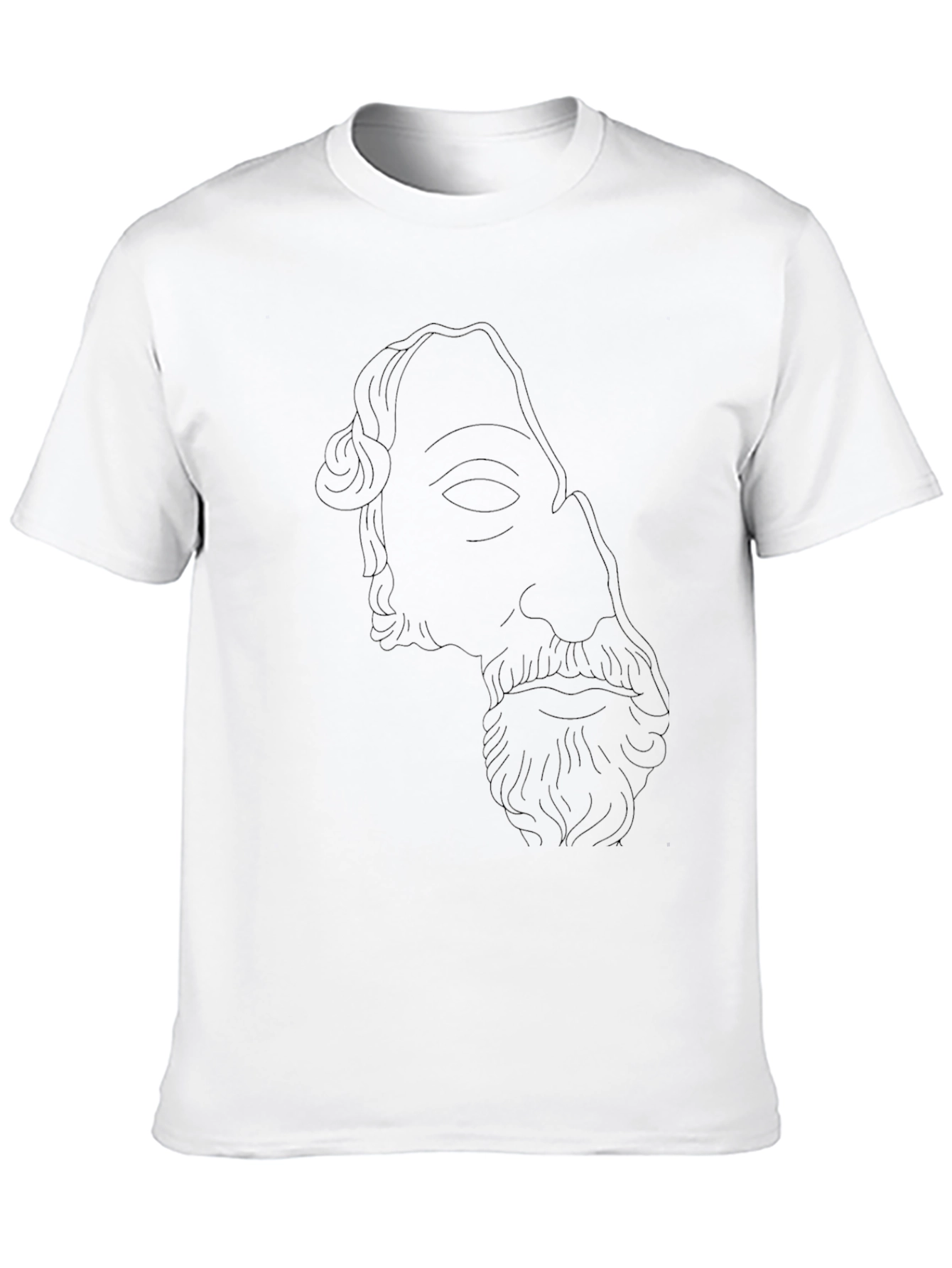 Mens Black T-Shirt with Ancient Bust Outline
