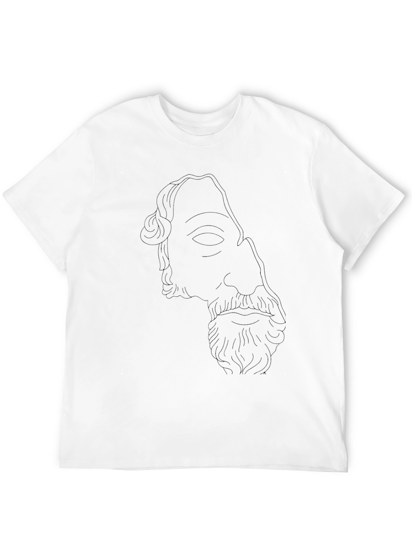 Mens Black T-Shirt with Ancient Bust Outline