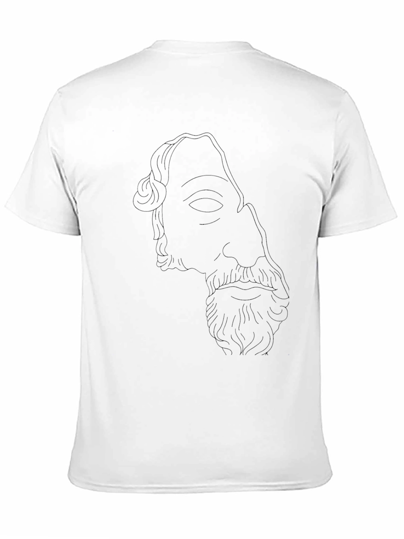 Mens Black T-Shirt with Ancient Bust Outline