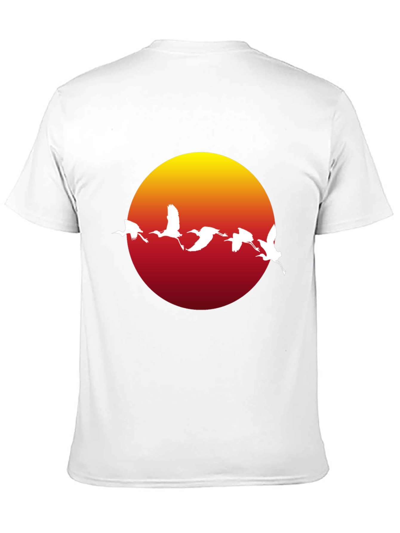 Sunset Crane Graphic Tee - Black Cotton Blend