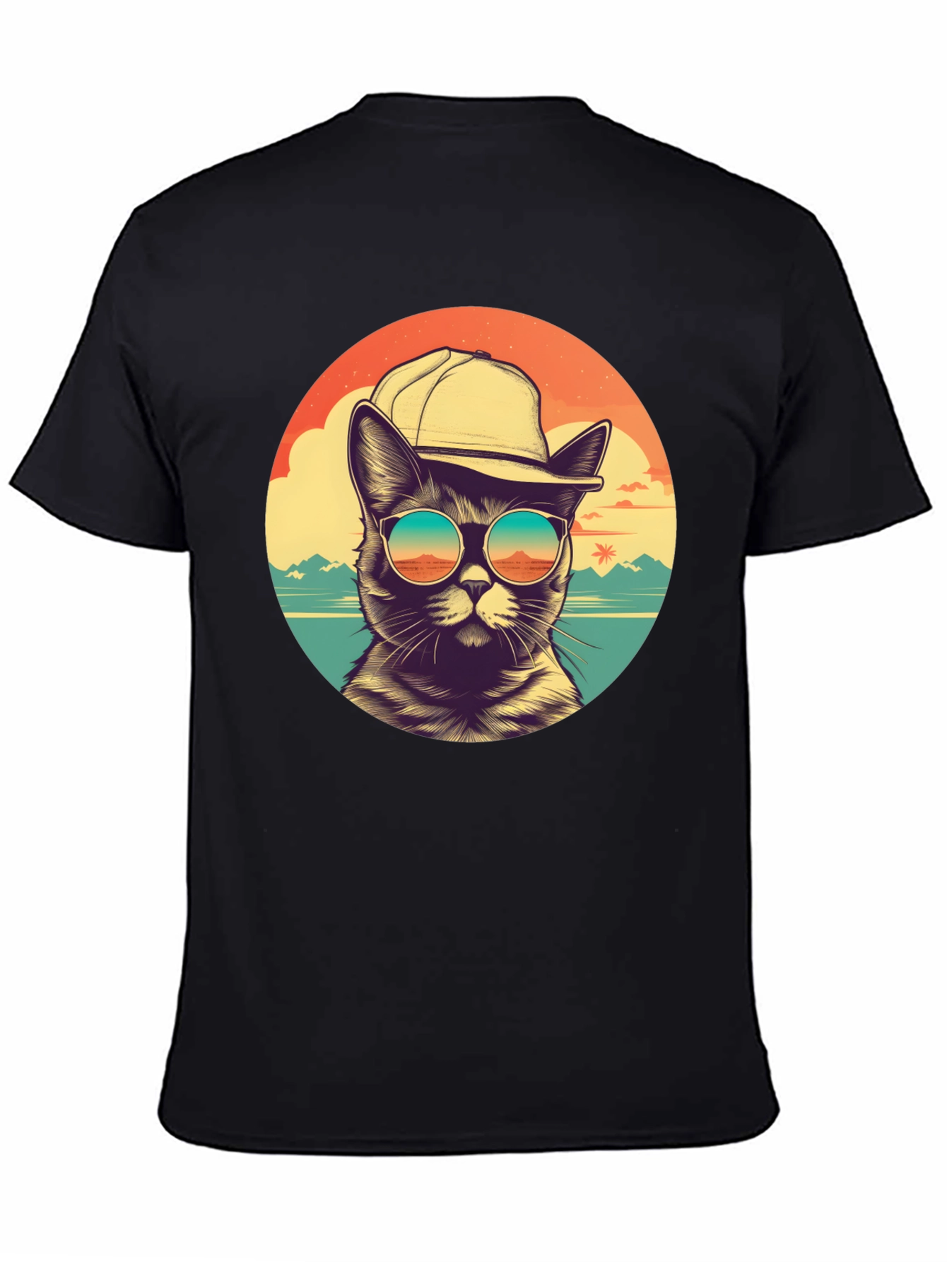 Cool Cat Beach Vibes Graphic T-Shirt