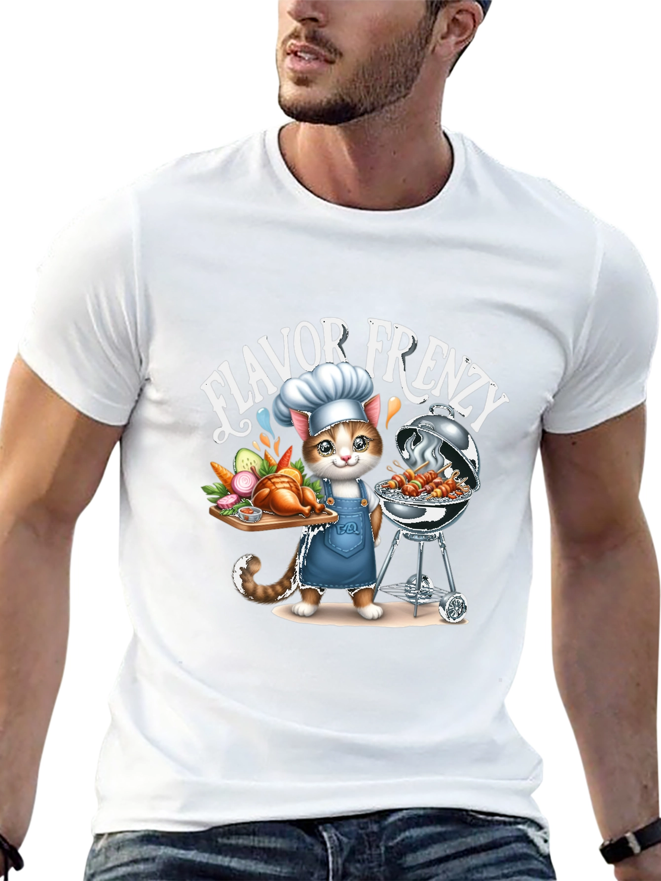 Flavor Frenzy Cat Chef BBQ T-Shirt