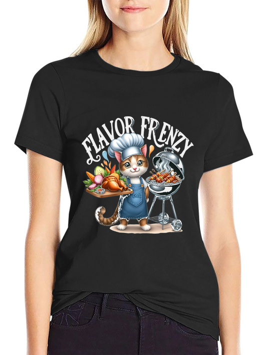 Flavor Frenzy Cat Chef BBQ T-Shirt
