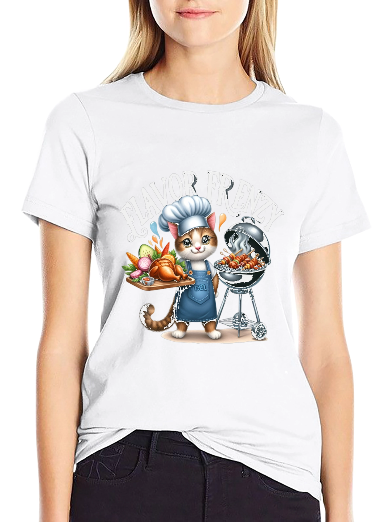 Flavor Frenzy Cat Chef BBQ T-Shirt