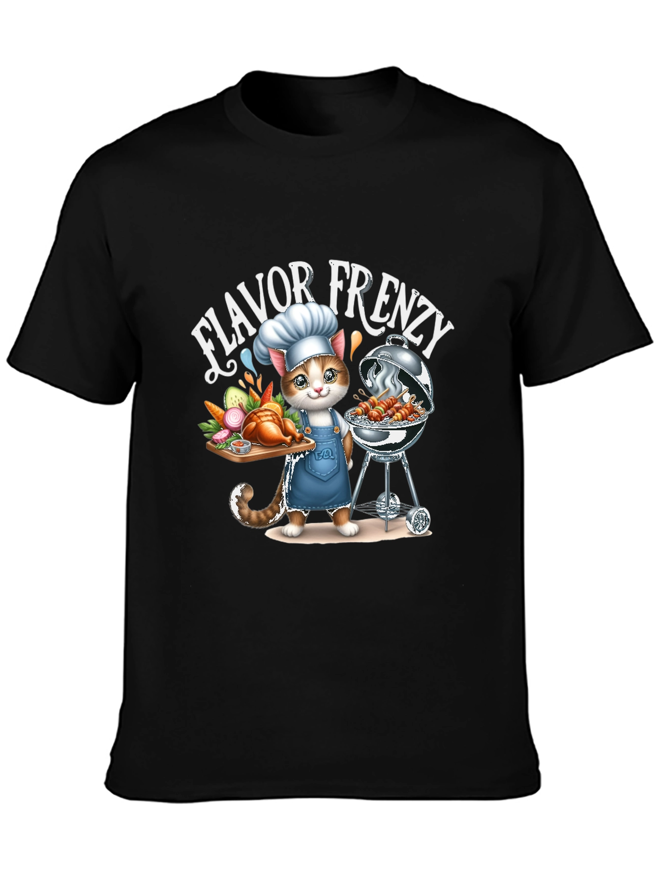 Flavor Frenzy Cat Chef BBQ T-Shirt