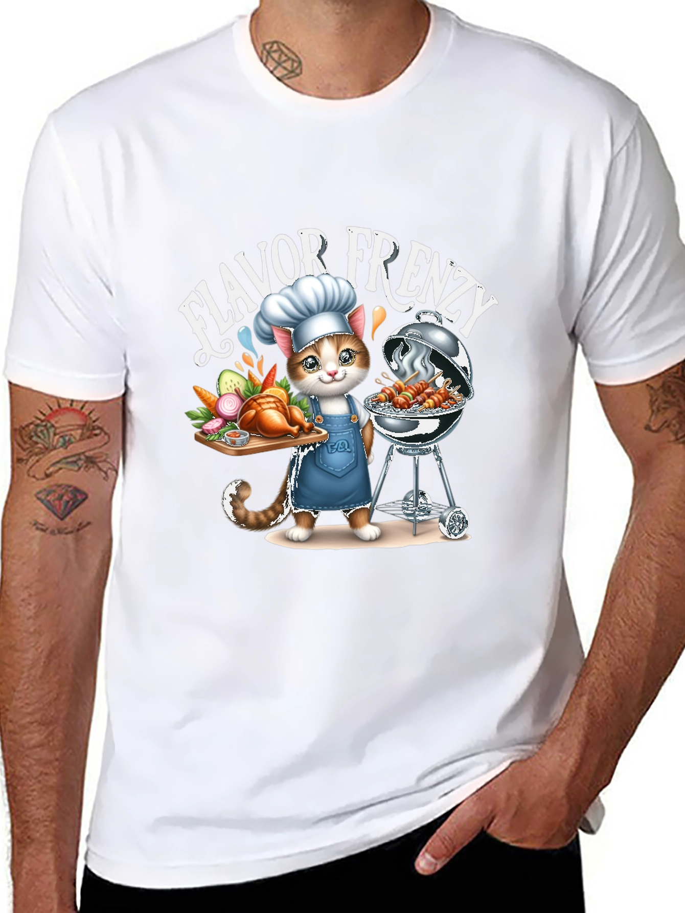 Flavor Frenzy Cat Chef BBQ T-Shirt