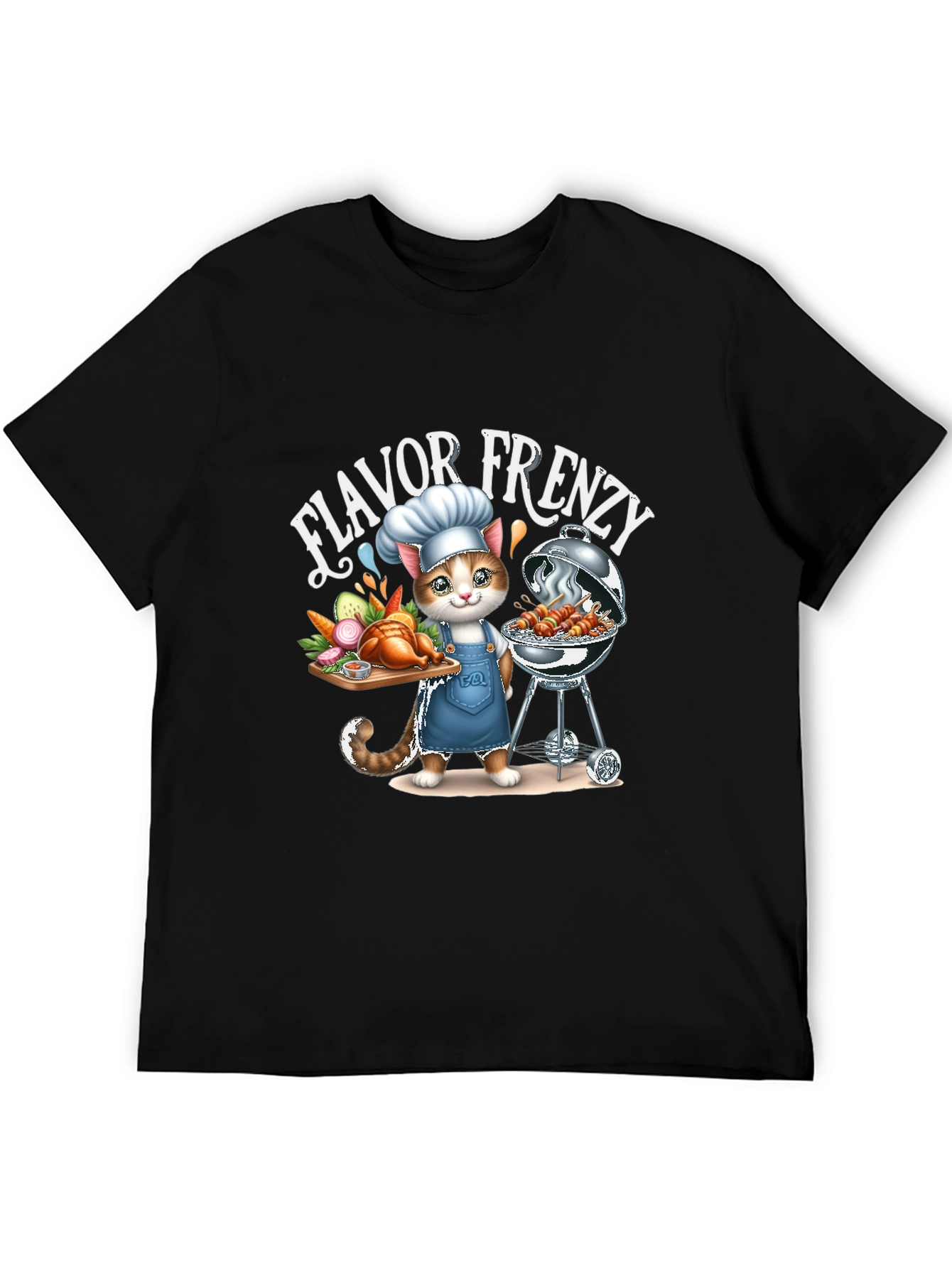 Flavor Frenzy Cat Chef BBQ T-Shirt