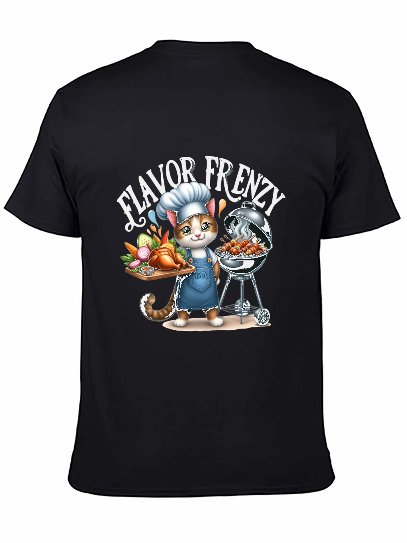 Flavor Frenzy Cat Chef BBQ T-Shirt