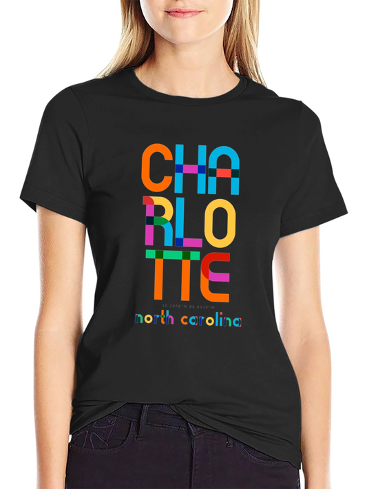 Charlotte North Carolina Colorful Graphic T-Shirt