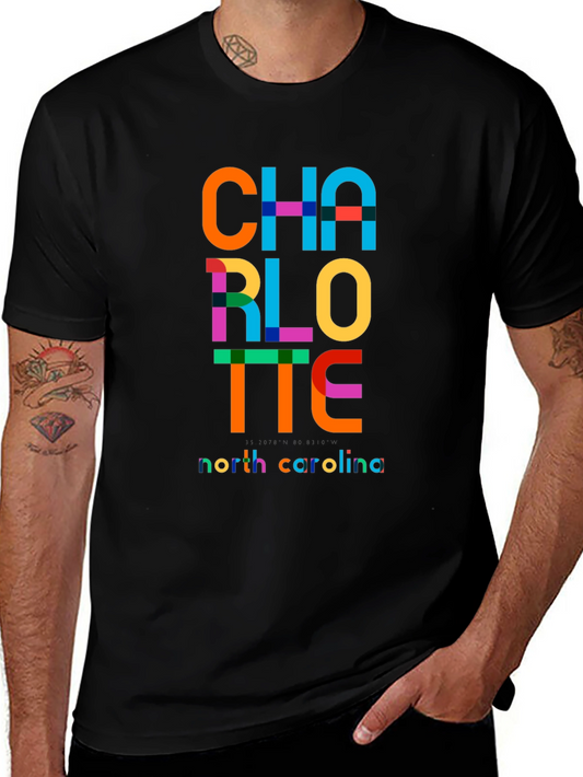 Charlotte North Carolina Colorful Graphic T-Shirt