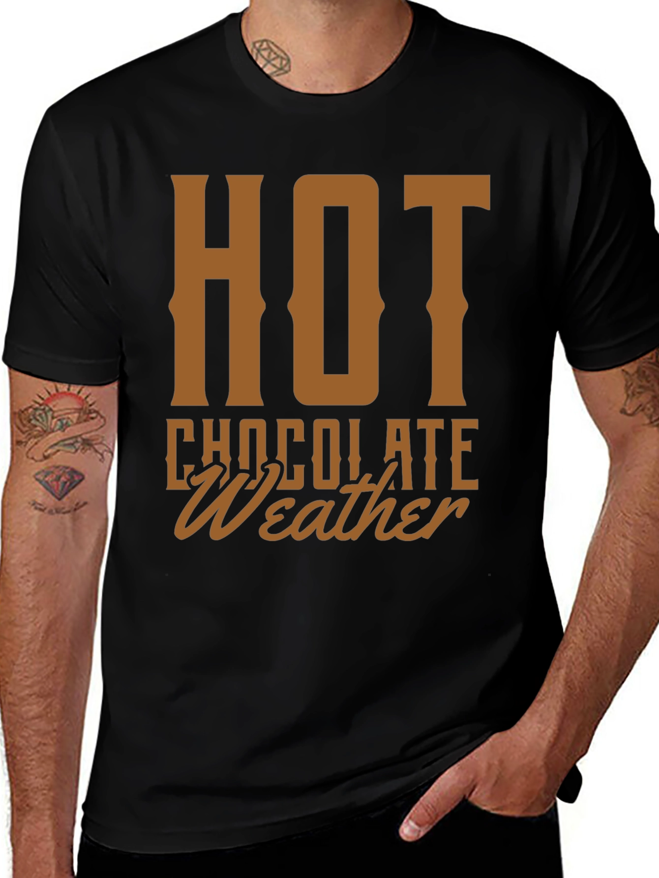 Hot Chocolate Weather Graphic Tee - Cozy Holiday Shirt
