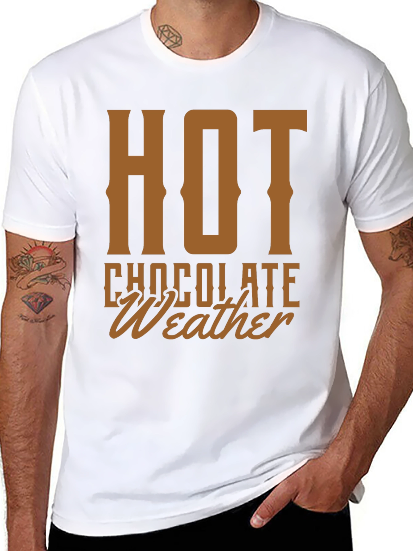 Hot Chocolate Weather Graphic Tee - Cozy Holiday Shirt