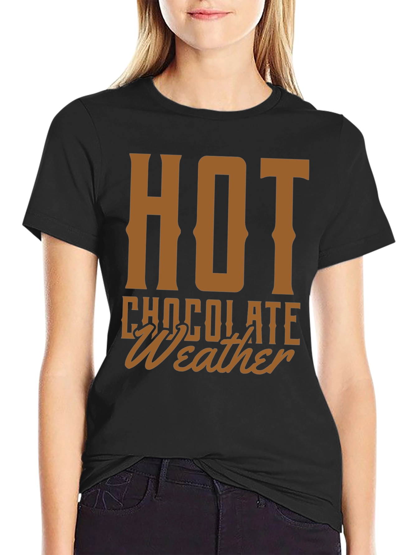 Hot Chocolate Weather Graphic Tee - Cozy Holiday Shirt