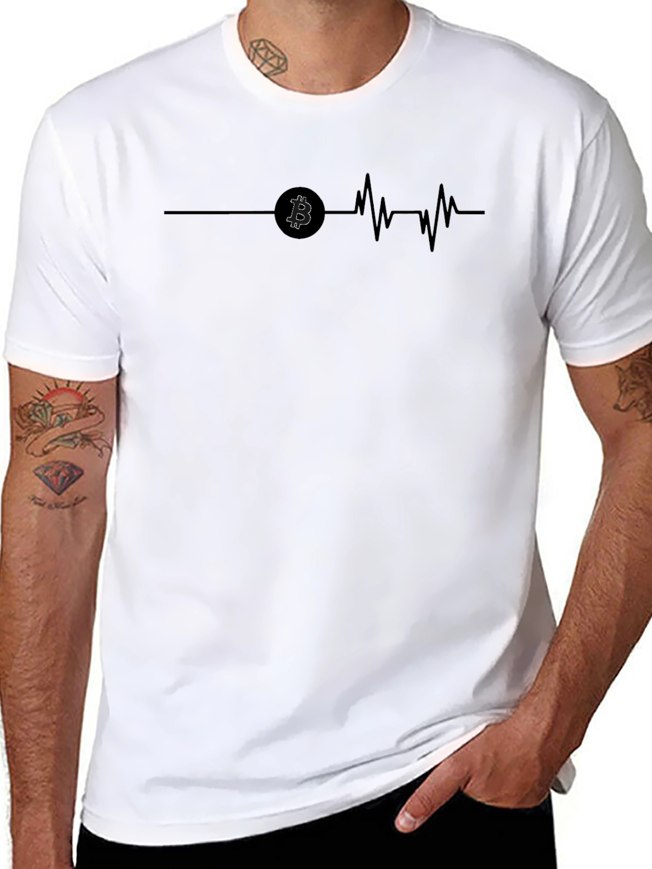 Bitcoin Heartbeat Black T-Shirt