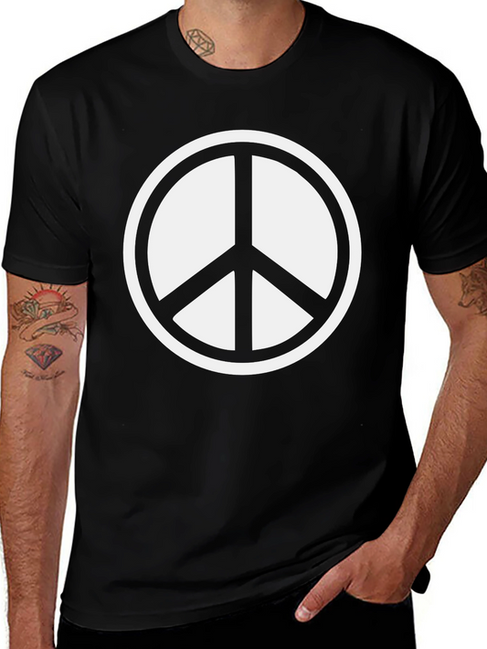 Peace Symbol Graphic Tee - Black Comfort Fit