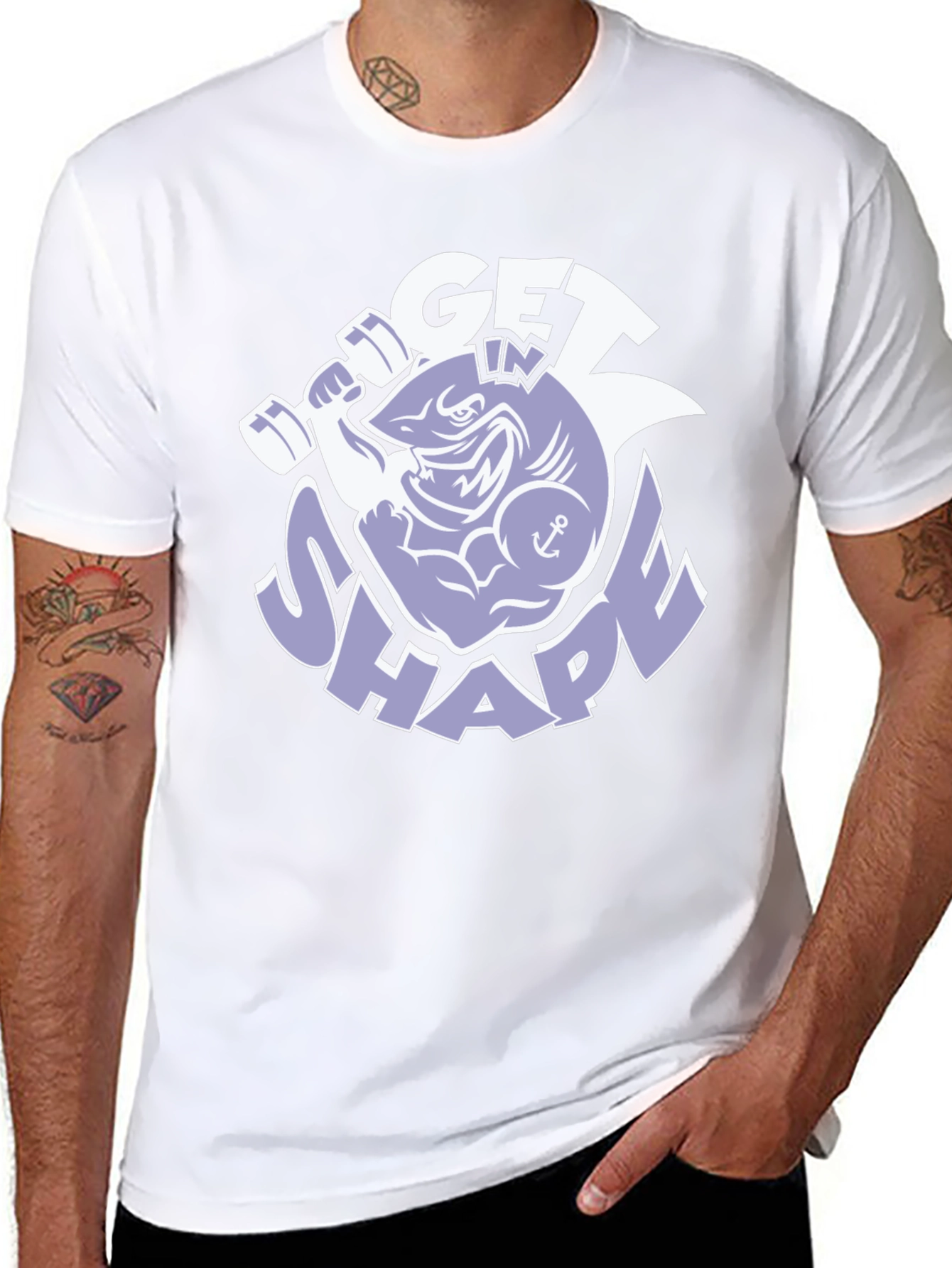 Get In Shape Shark Graphic T-Shirt