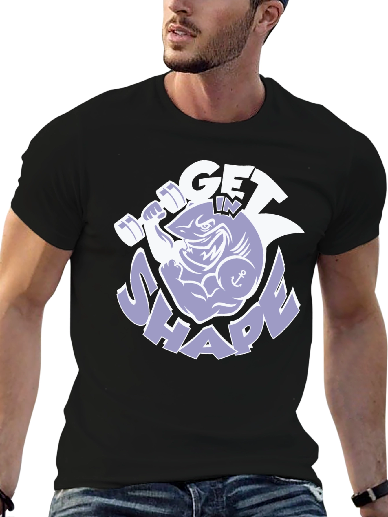 Get In Shape Shark Graphic T-Shirt