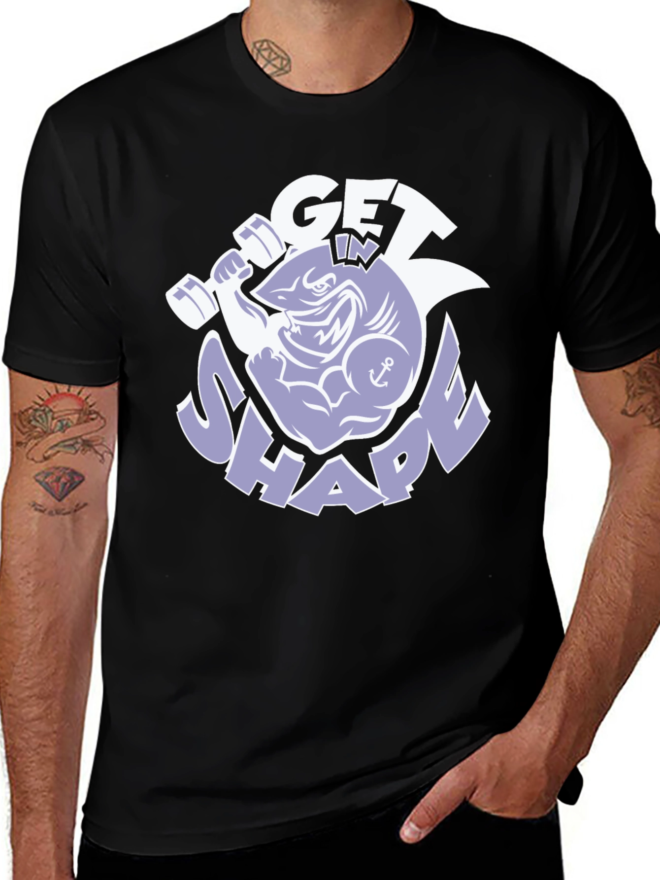 Get In Shape Shark Graphic T-Shirt