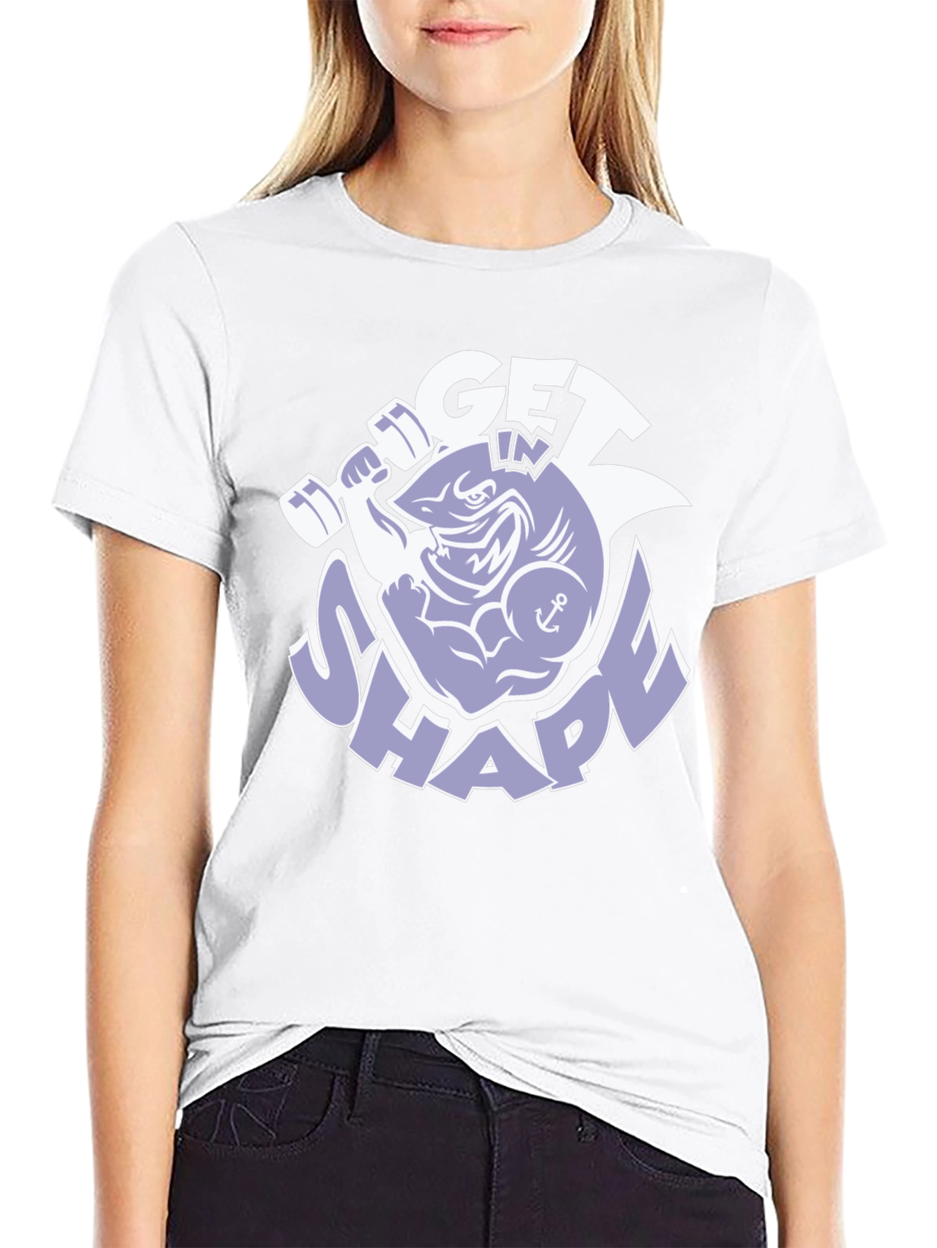 Get In Shape Shark Graphic T-Shirt
