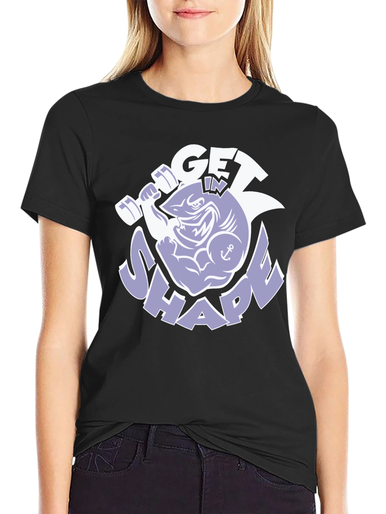 Get In Shape Shark Graphic T-Shirt