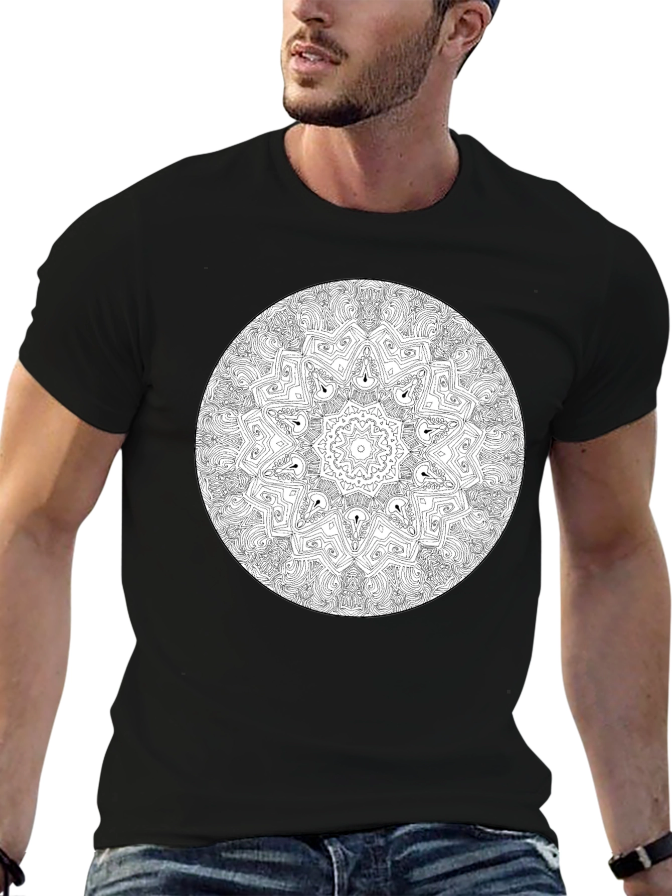 Mandala Design Black T-Shirt - Unisex