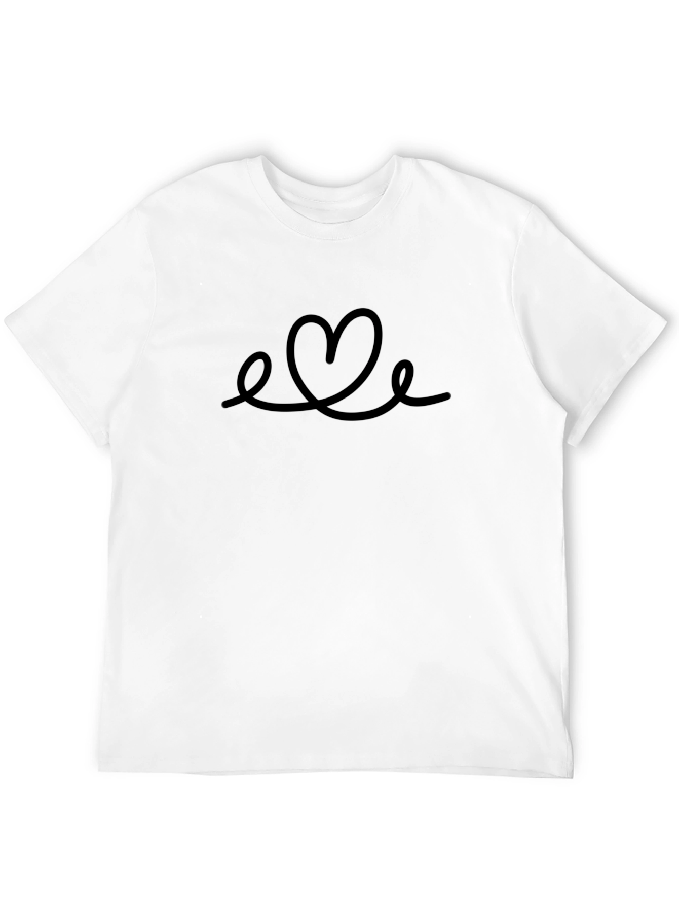 Heart Swirl Graphic Black T-Shirt