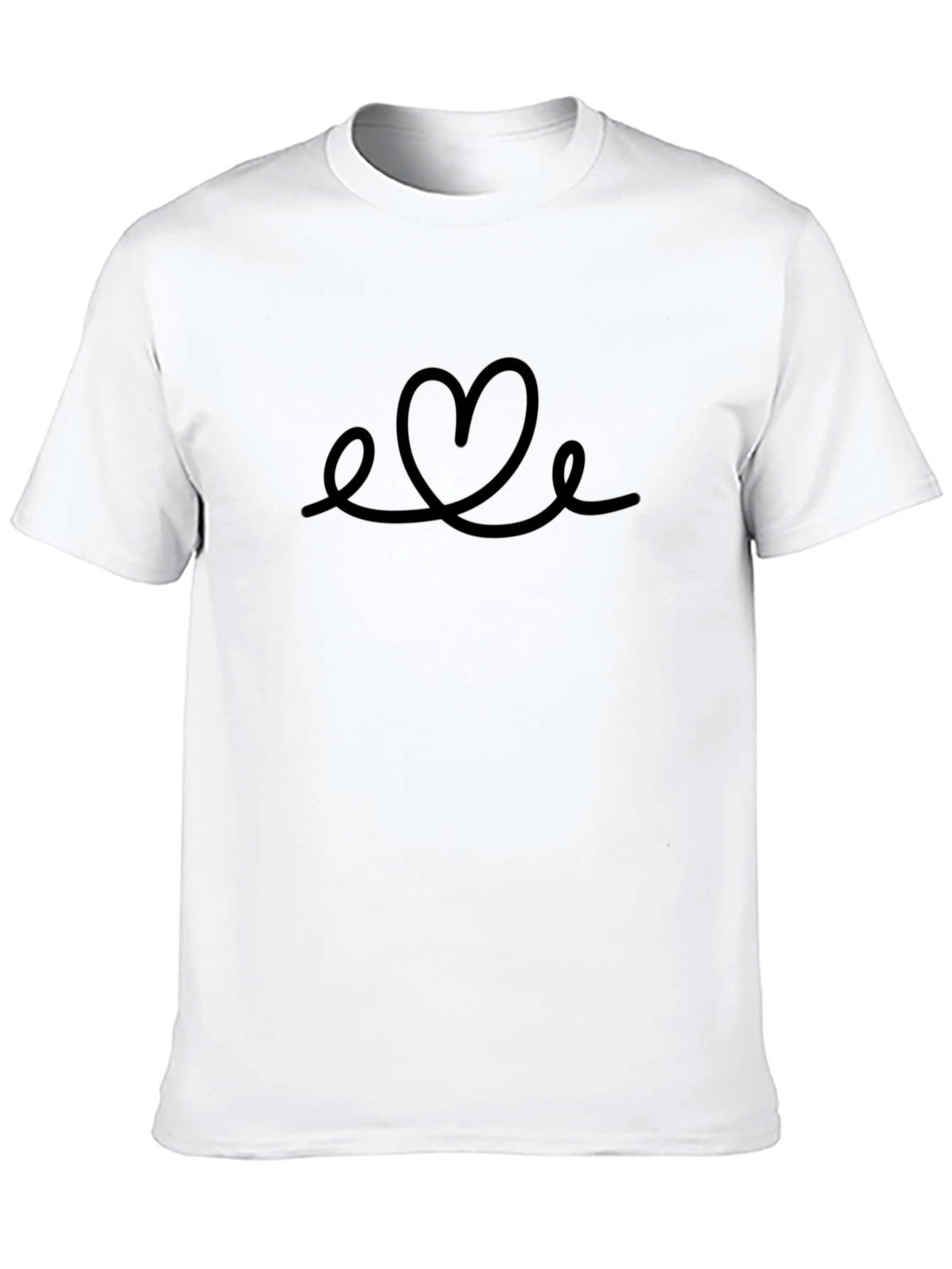 Heart Swirl Graphic Black T-Shirt