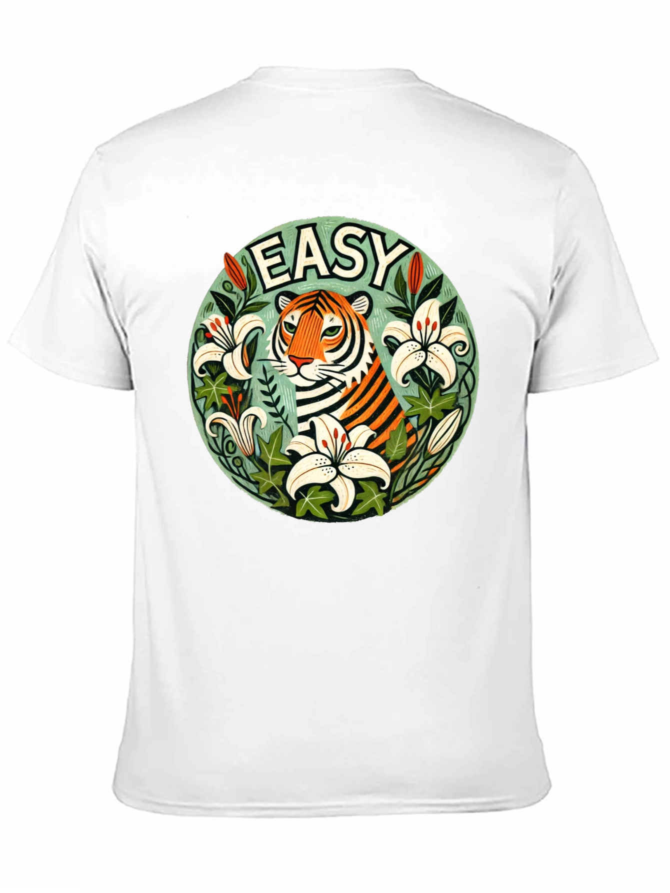 Easy Tiger Graphic T-Shirt - Trendy Floral Design