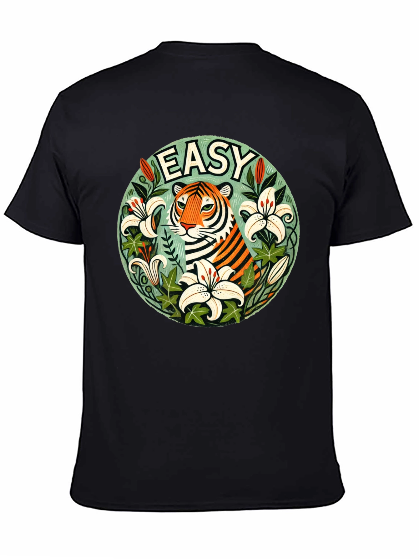Easy Tiger Graphic T-Shirt - Trendy Floral Design