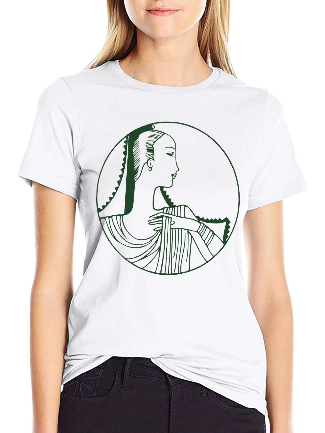 Elegant Woman Graphic Tee - Black