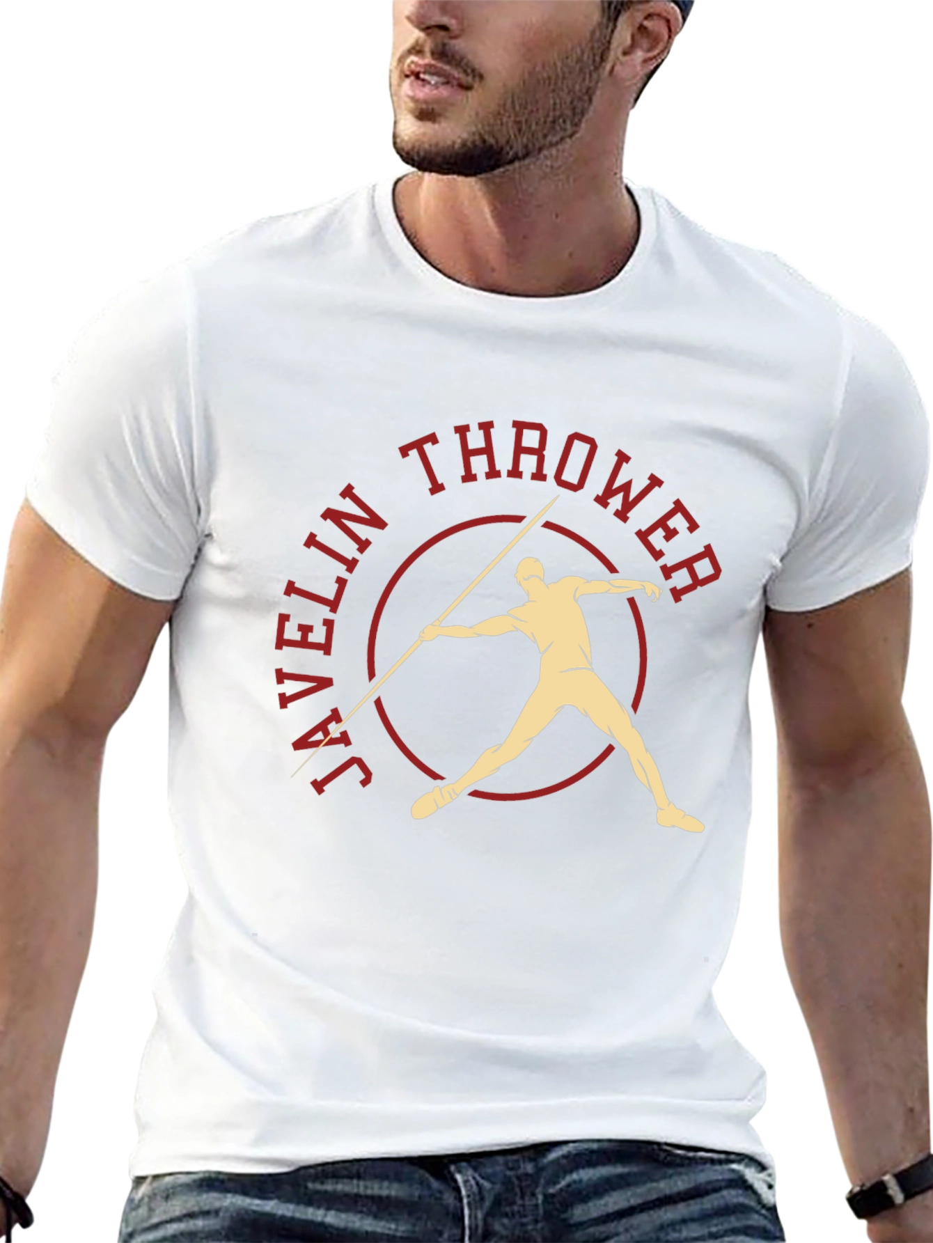 Javelin Thrower Graphic Tee - Sports T-Shirt
