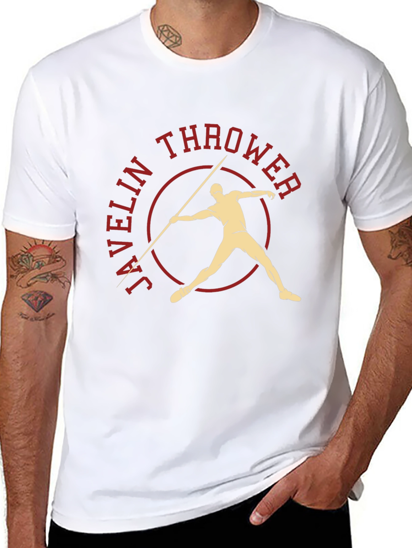 Javelin Thrower Graphic Tee - Sports T-Shirt