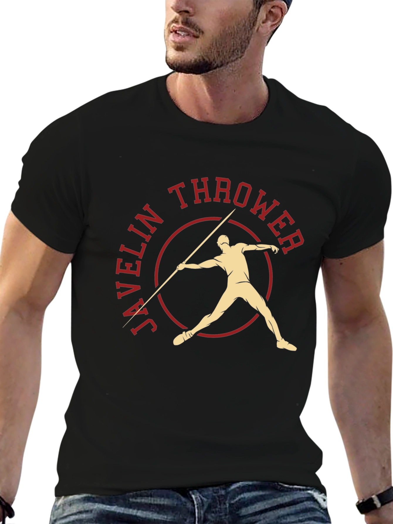 Javelin Thrower Graphic Tee - Sports T-Shirt