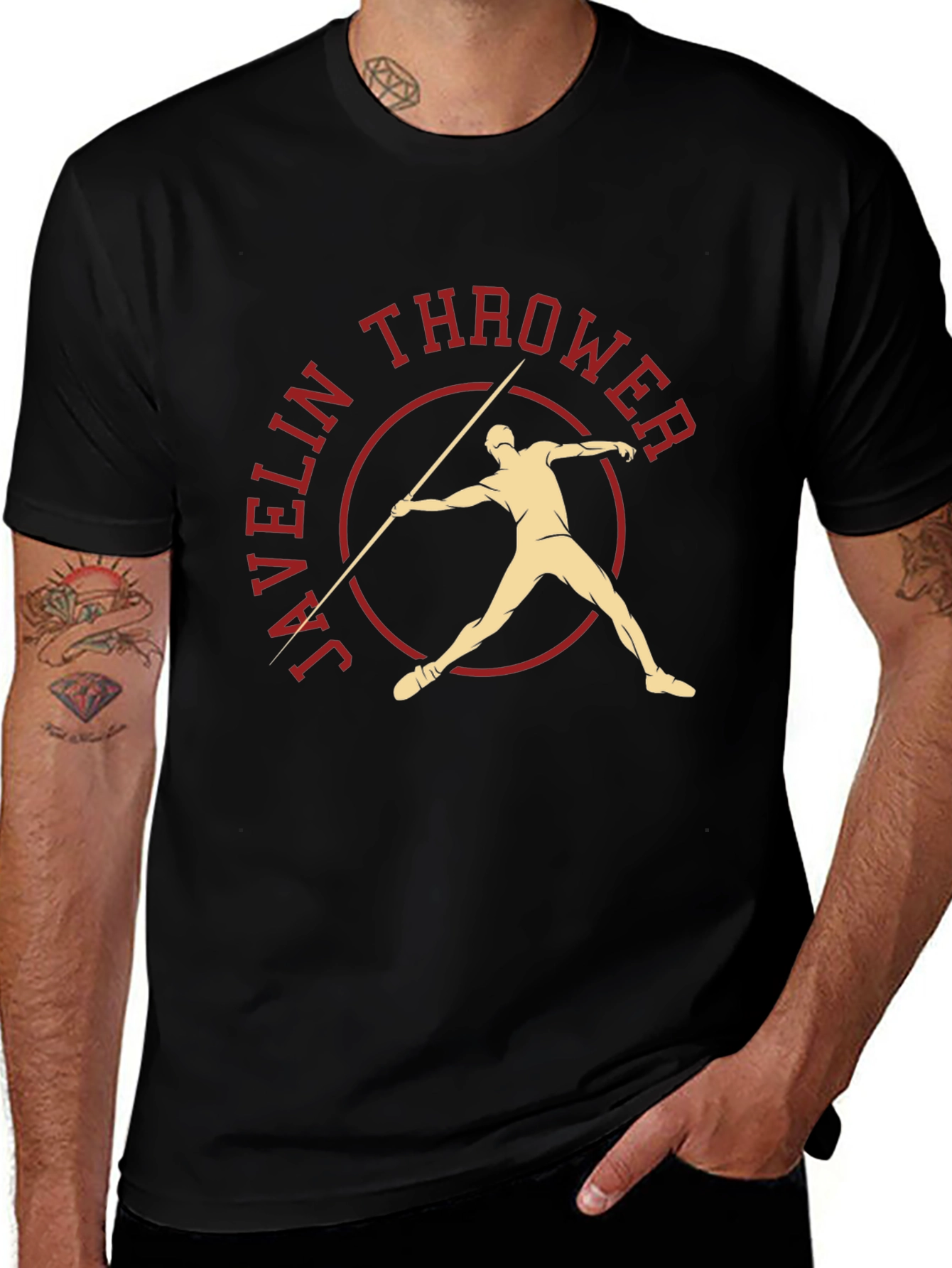 Javelin Thrower Graphic Tee - Sports T-Shirt