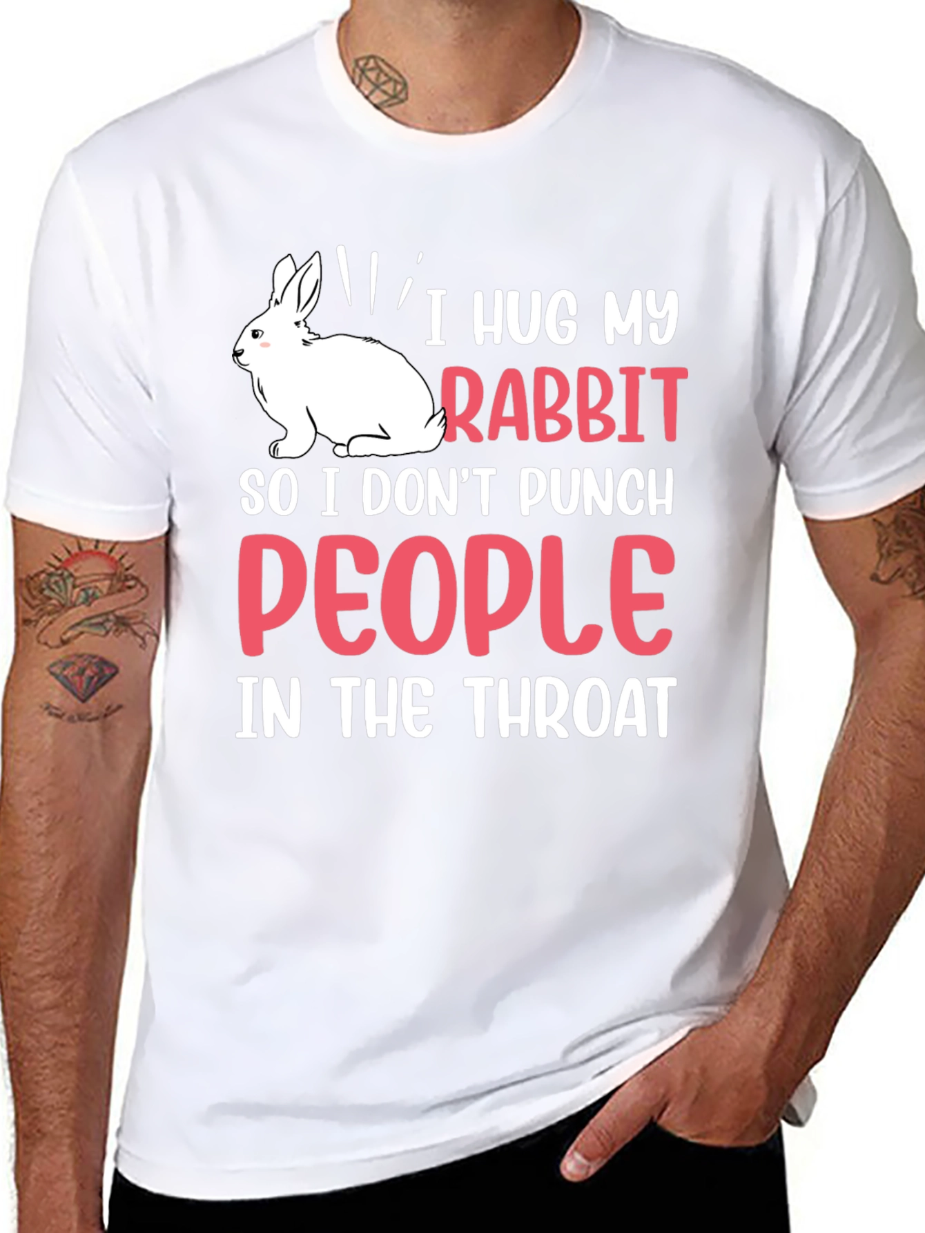 I Hug My Rabbit Funny T-Shirt