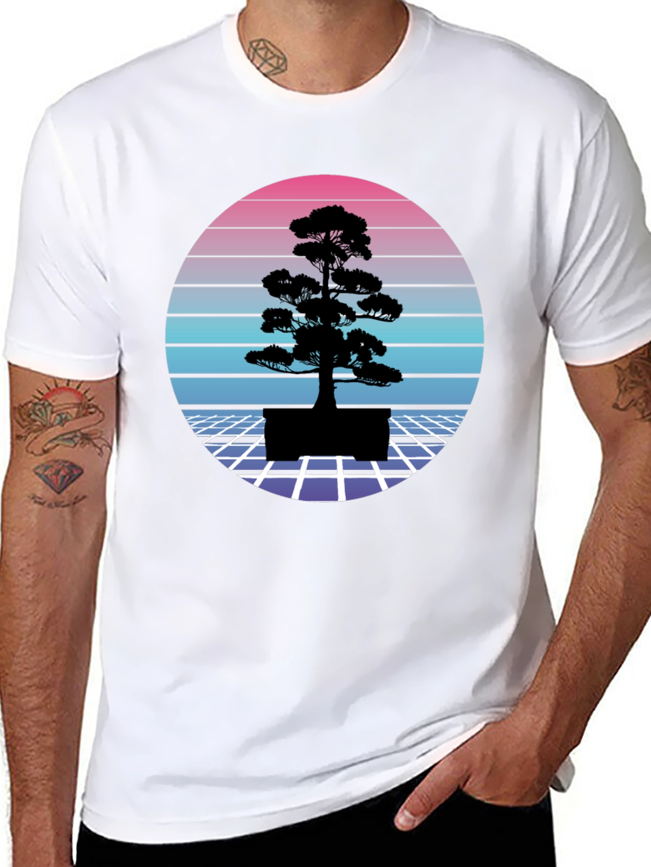 Retro Bonsai T-Shirt - Vaporwave Style
