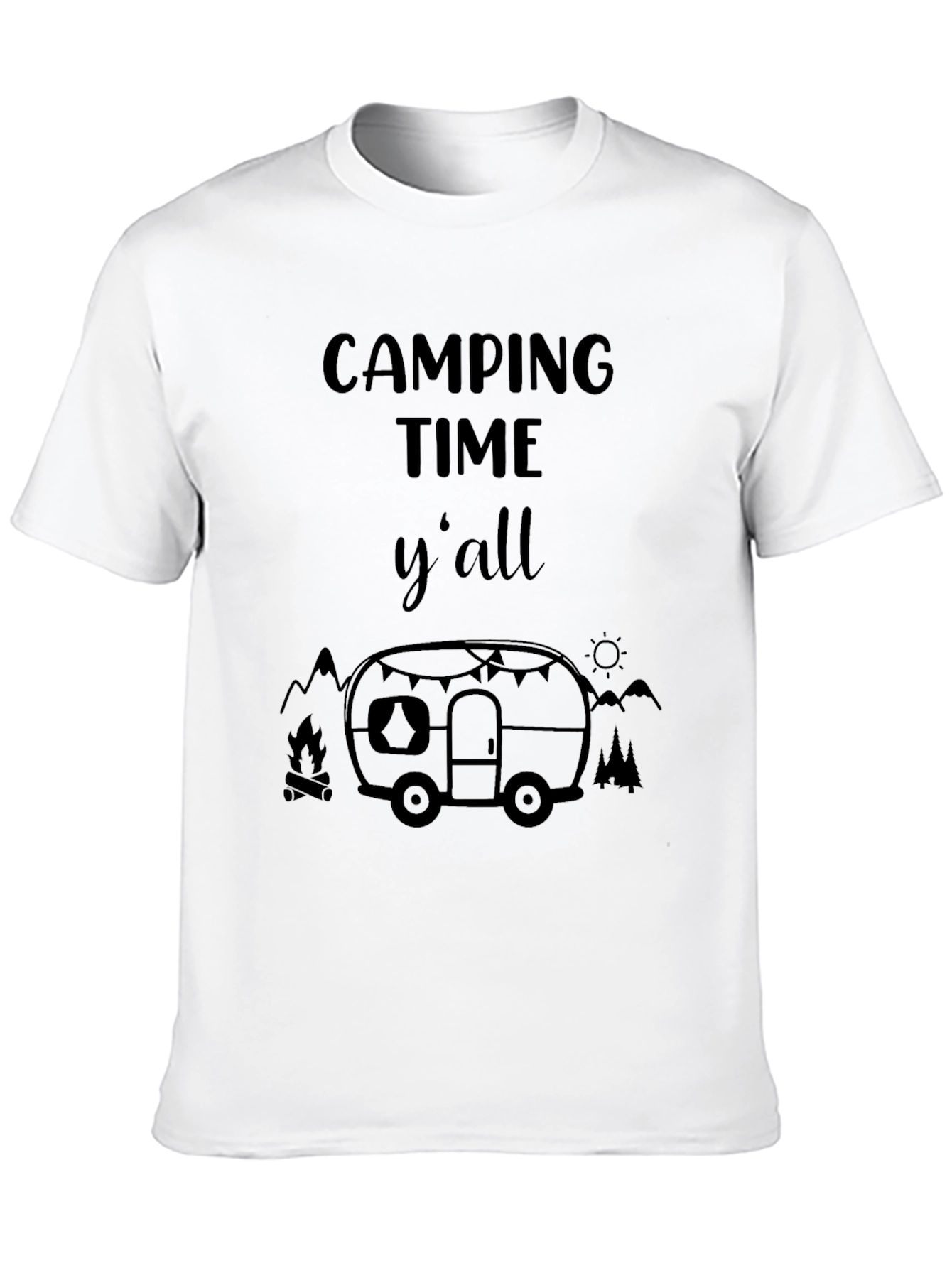Camping Time Yall Black Graphic Tee