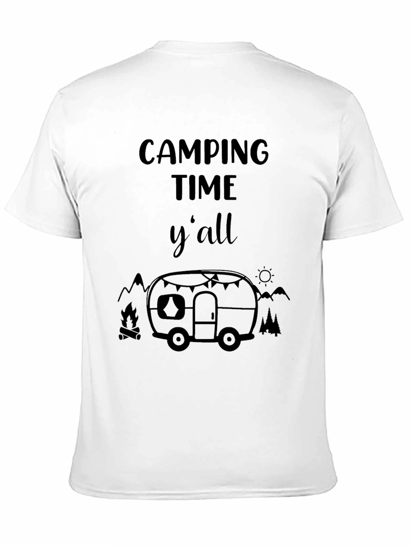 Camping Time Yall Black Graphic Tee