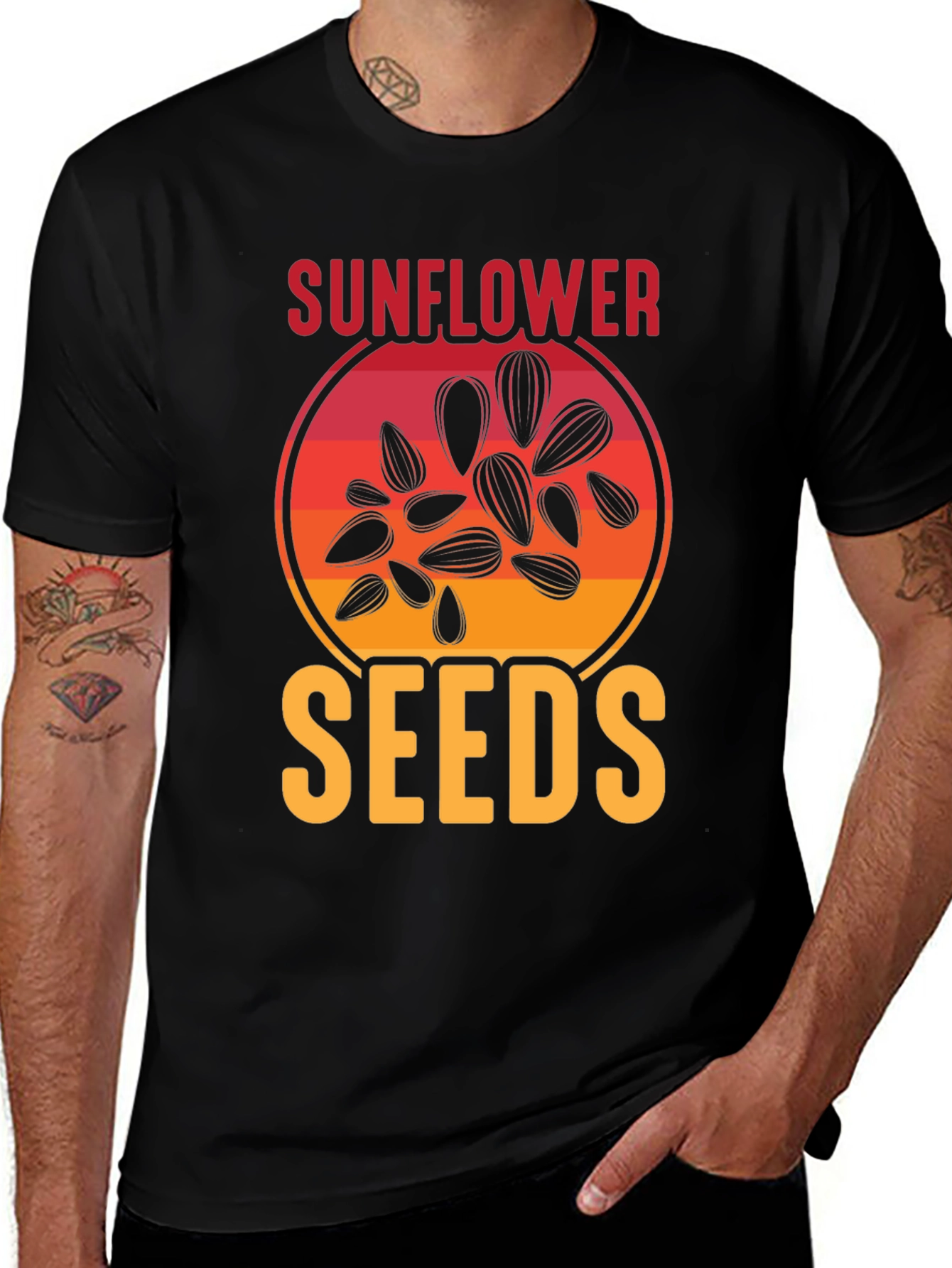 Sunflower Seeds Graphic Tee - Unisex Black T-Shirt