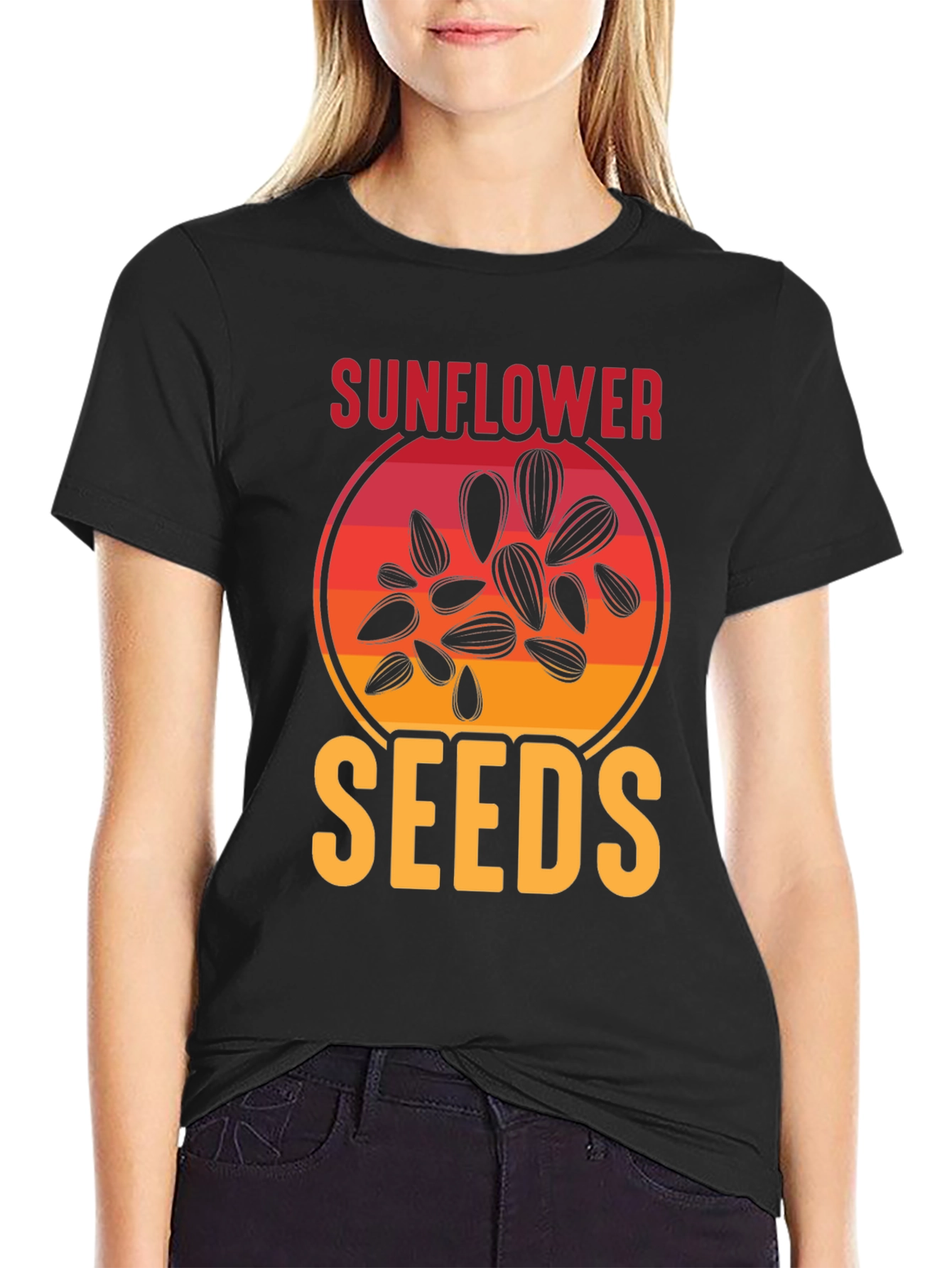 Sunflower Seeds Graphic Tee - Unisex Black T-Shirt