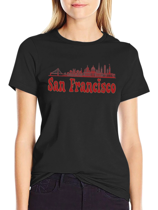 San Francisco Skyline Graphic Tee - Black Cotton Blend