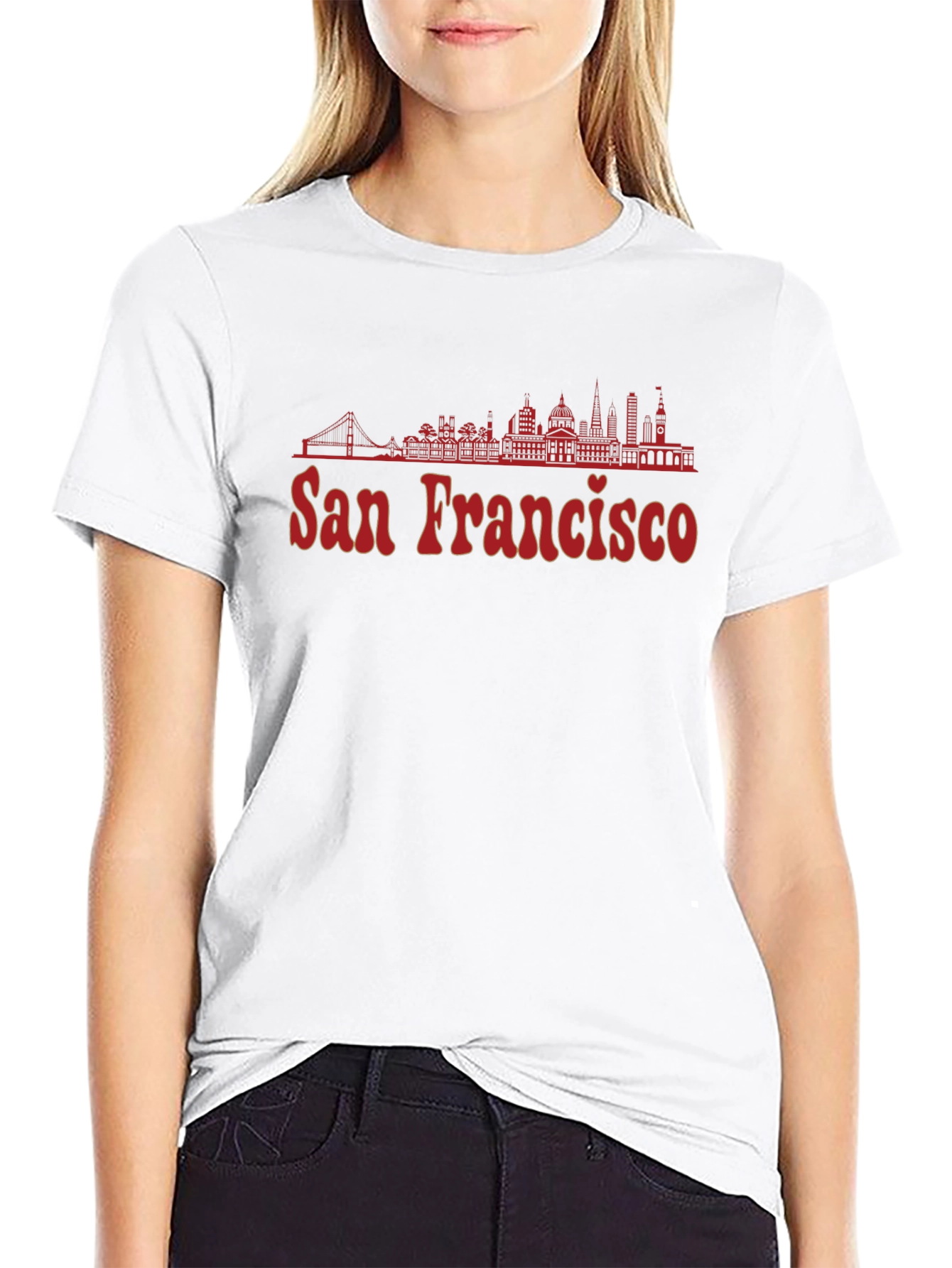 San Francisco Skyline Graphic Tee - Black Cotton Blend
