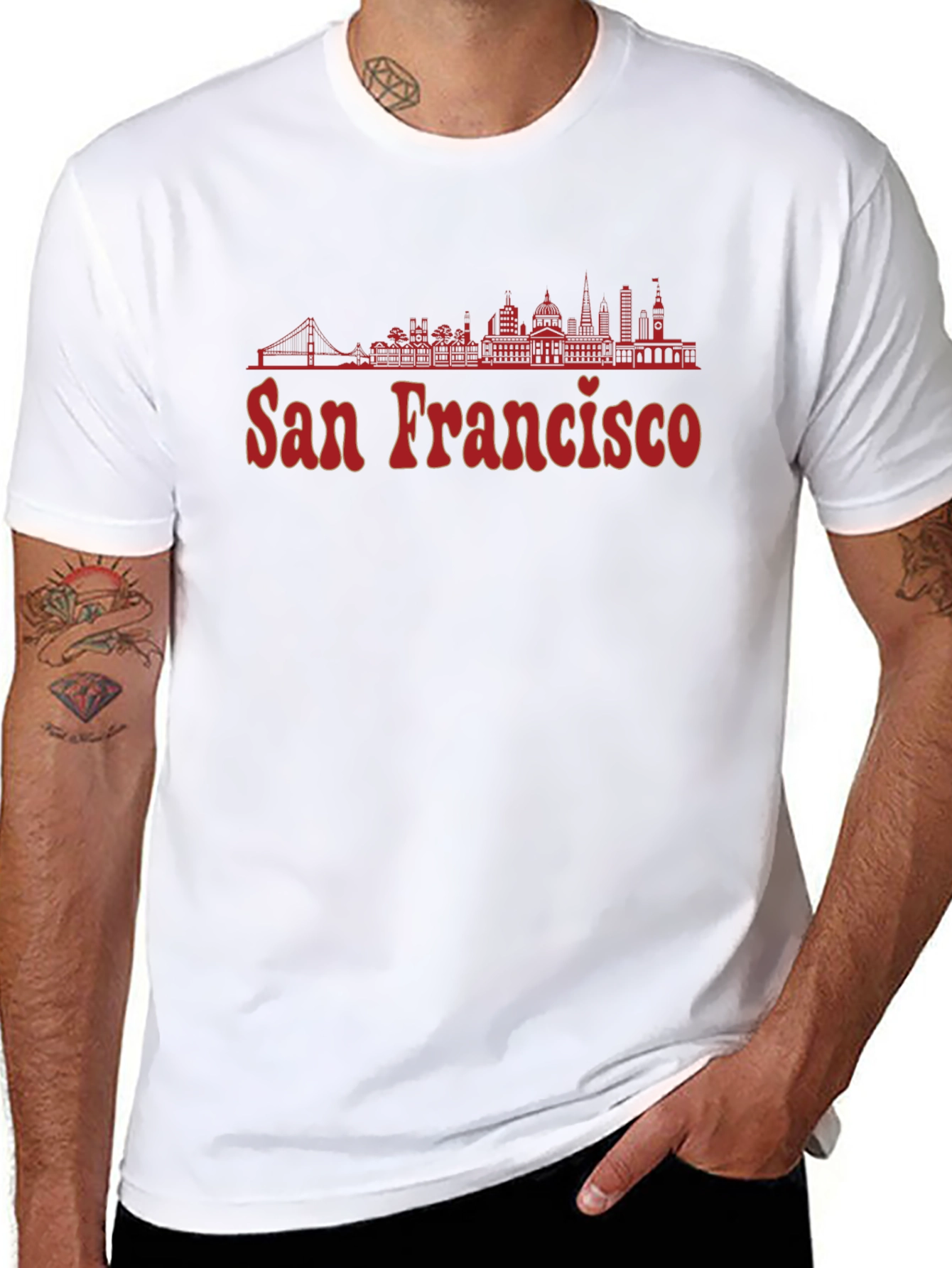 San Francisco Skyline Graphic Tee - Black Cotton Blend