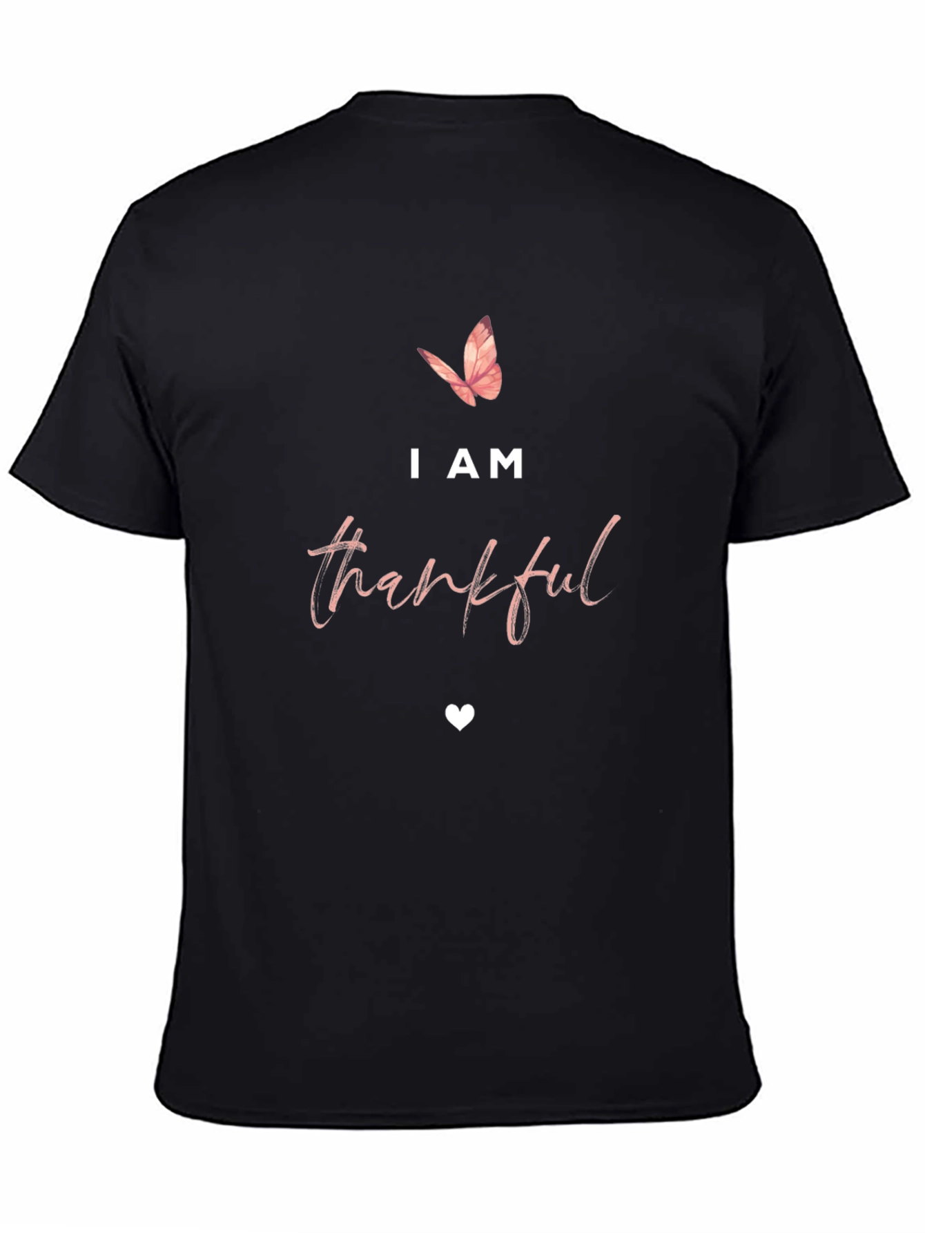 I am Thankful T-Shirt - Butterfly & Heart