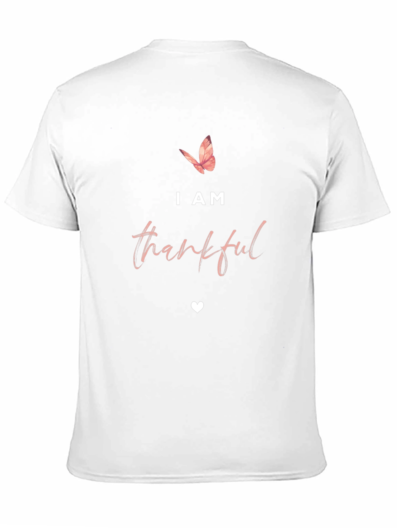 I am Thankful T-Shirt - Butterfly & Heart
