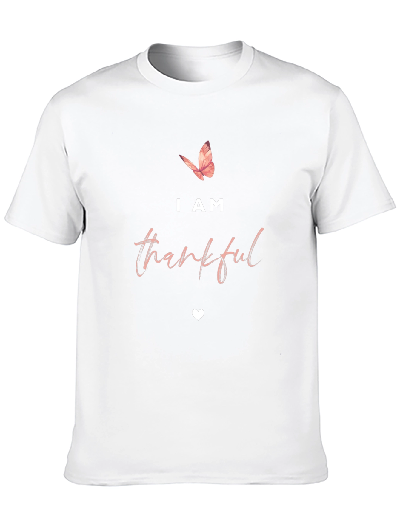 I am Thankful T-Shirt - Butterfly & Heart