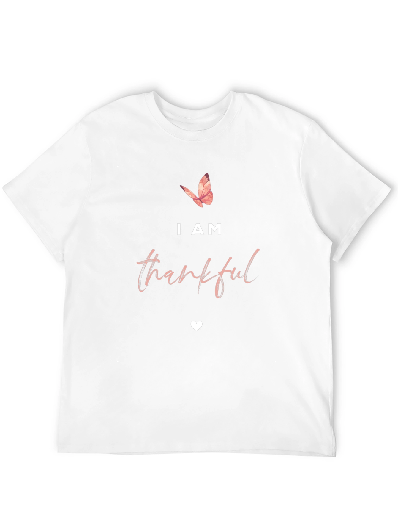 I am Thankful T-Shirt - Butterfly & Heart